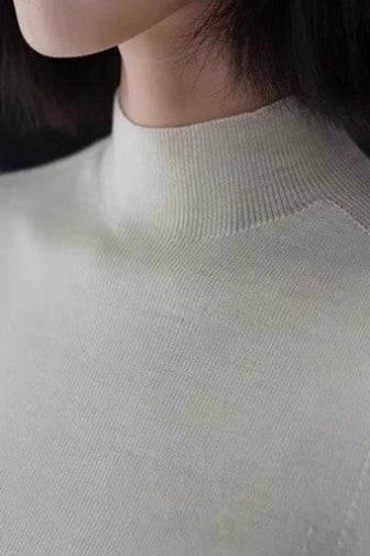 Wool Blend Mock Knit Top