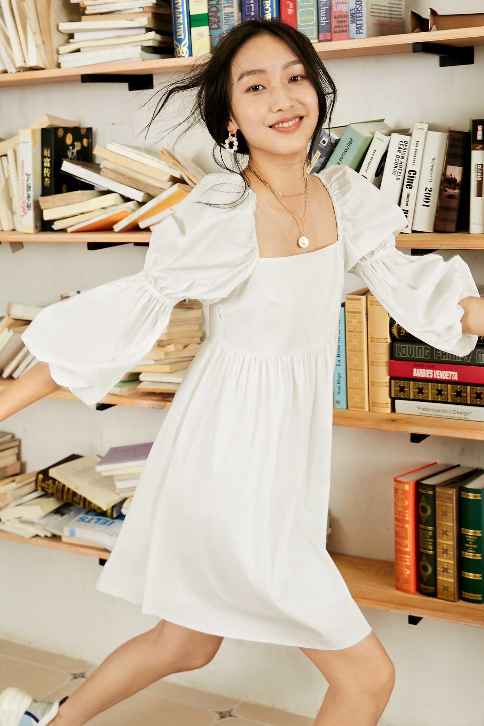 Alexis White Puff Sleeve Mini Dress