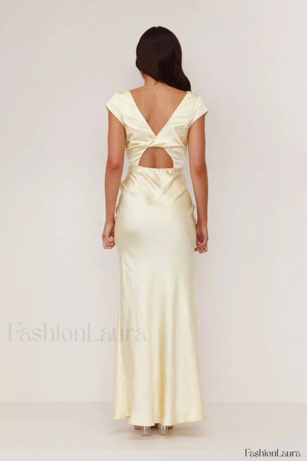 Deep V Neck Bodycon Backless Midi Work Dress