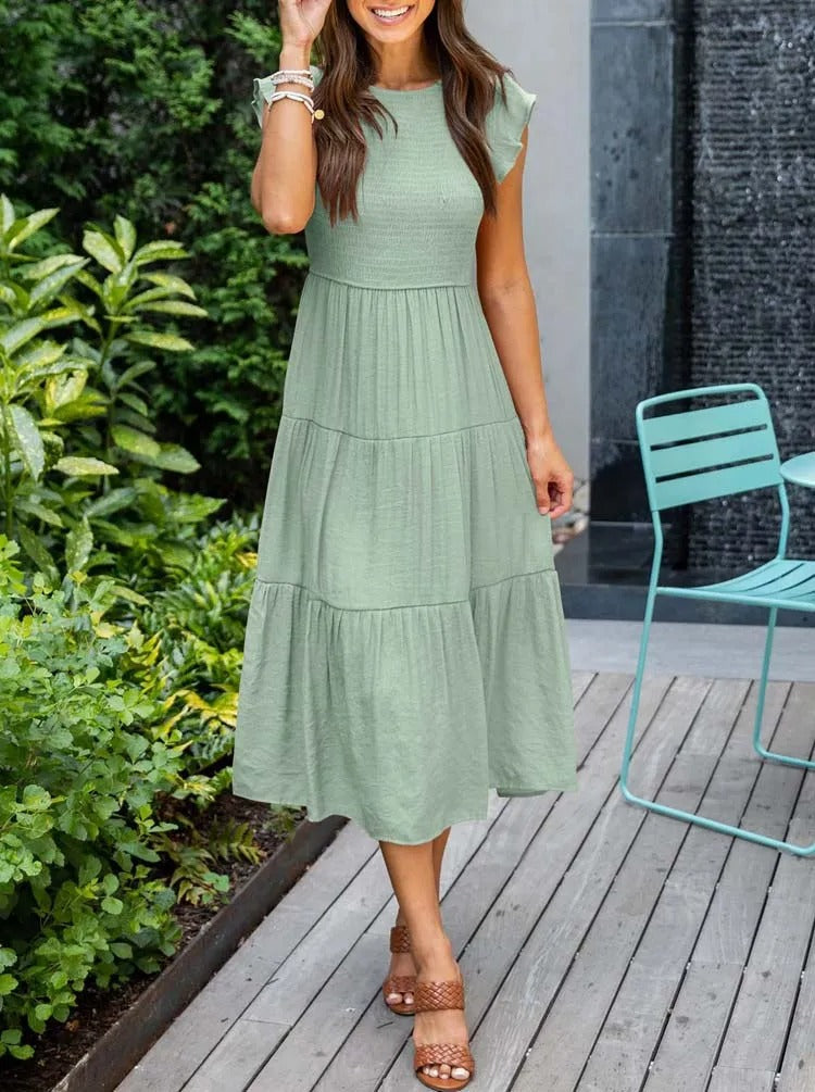 Carolina Effortless Dress Gathered Bust Chic Silhouette Collection