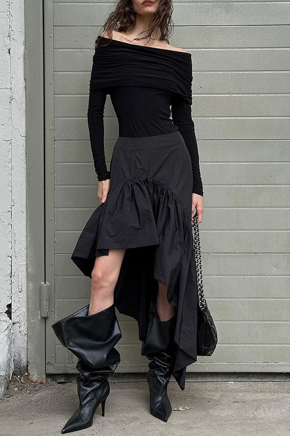 Ruffled Layered Cotton Skirt