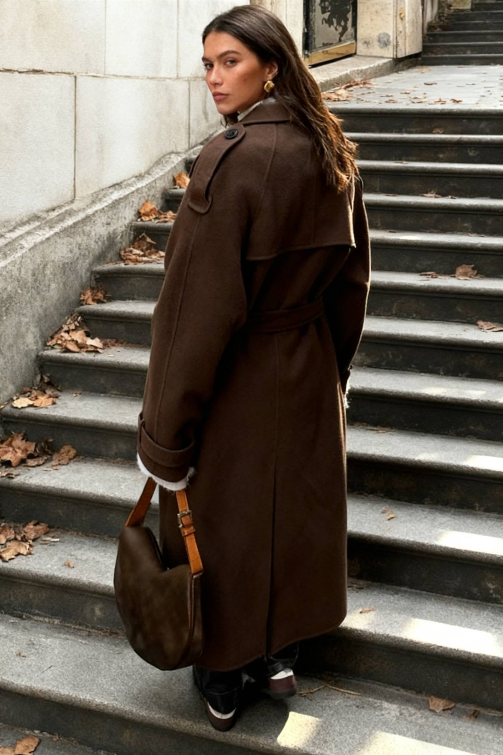 Casual TurnDown Collar DoubleBreasted Overcoat