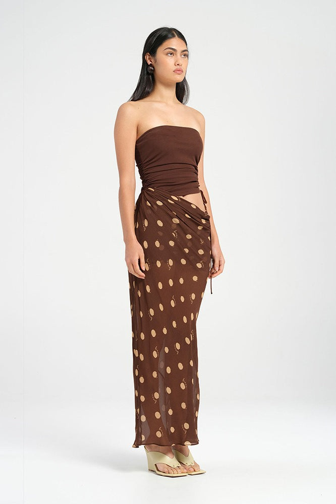 Polka Dot Strapless Bodycon Maxi Dress 4