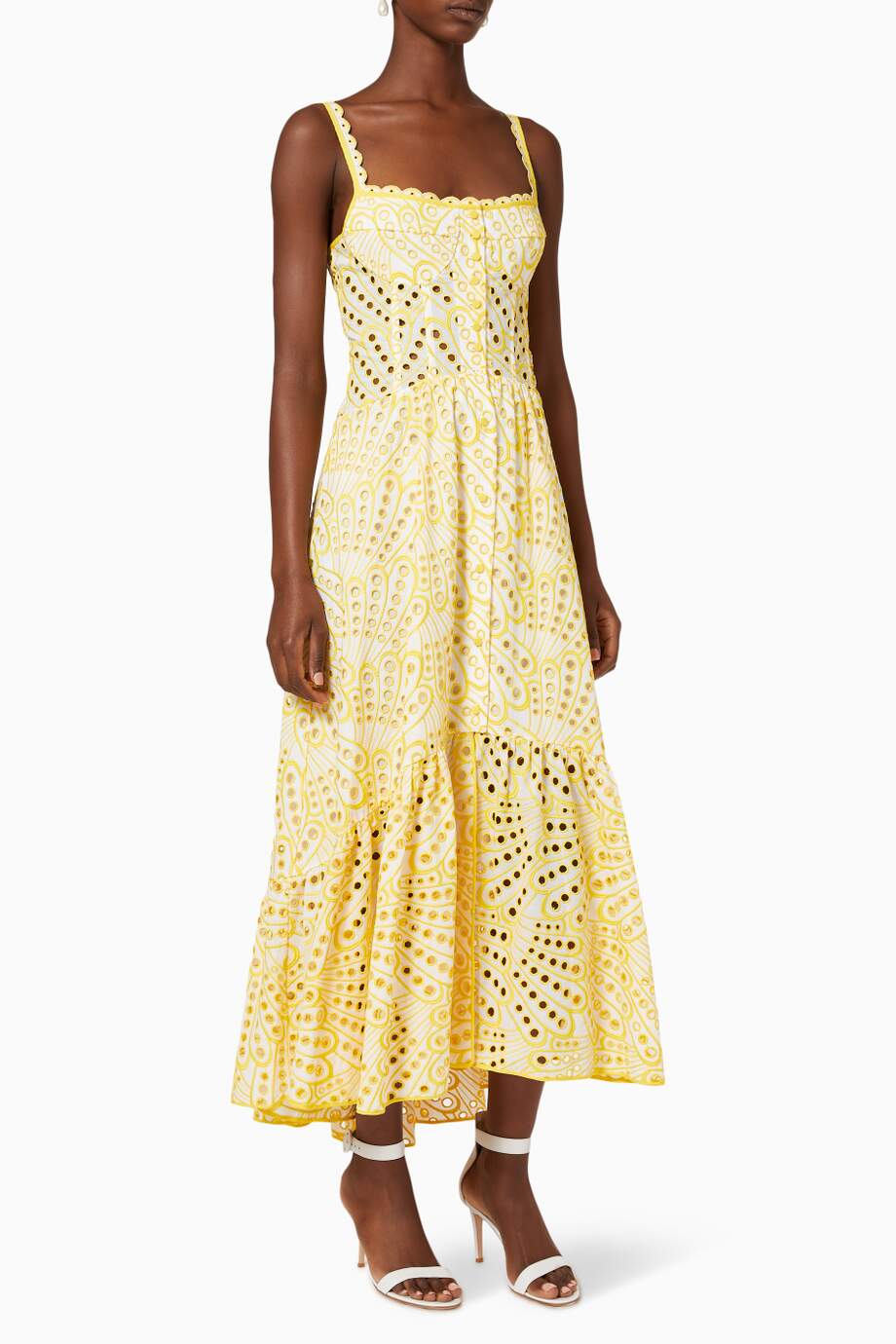 Belinda Boutique Embroidered Lace Midi Bustier Dress Statement Occasion Edit