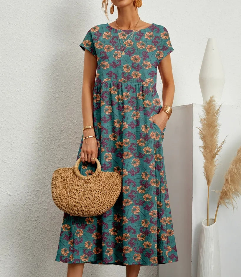 Nicole Timeless Long Cotton Summer Dress, and Designer Dress Edit