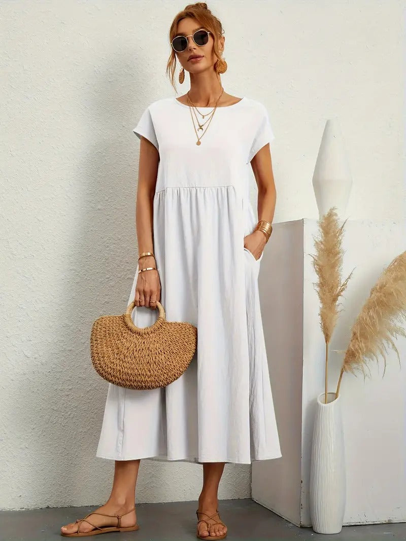 Adela Luxe Long Bell Shaped Dress Elevated Occasion Wear