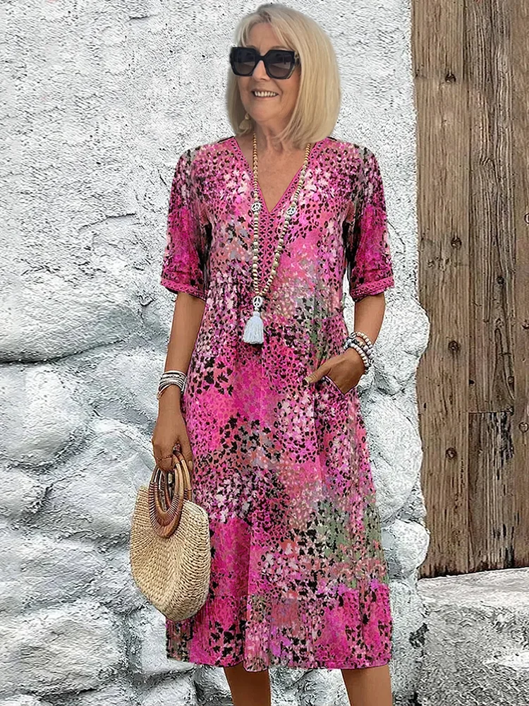 Elisa Vibrant Midi Length Premium Dress with Premium Casual Styling