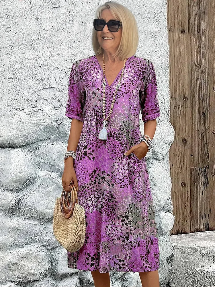 Elisa Vibrant Midi Length Premium Dress with Premium Casual Styling