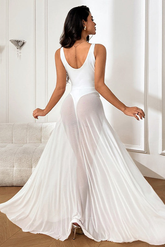 Sheer ALine Maxi Birthday Dress