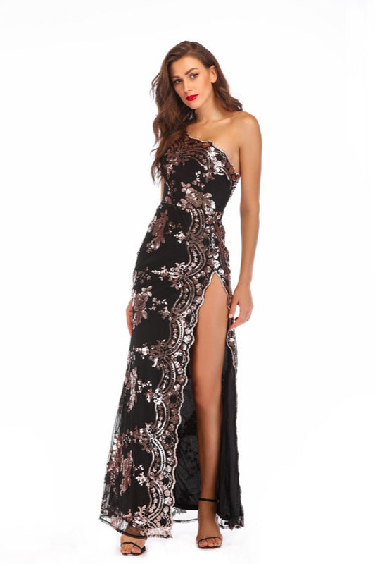 Sequin Backless Asymmetric Dress 9