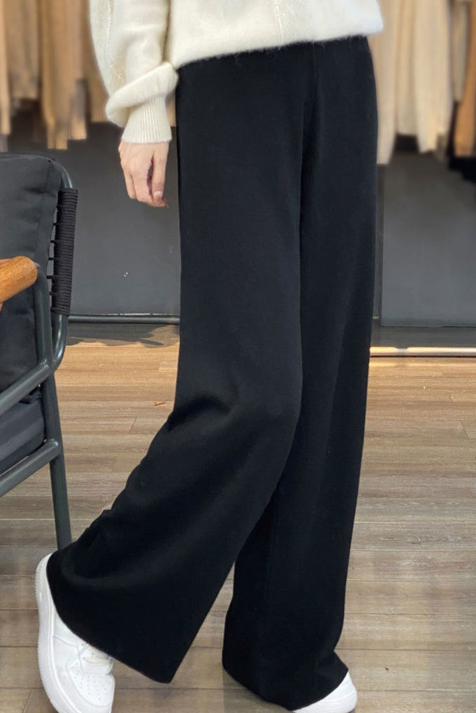 Worsted Wool Draped Knit Pants