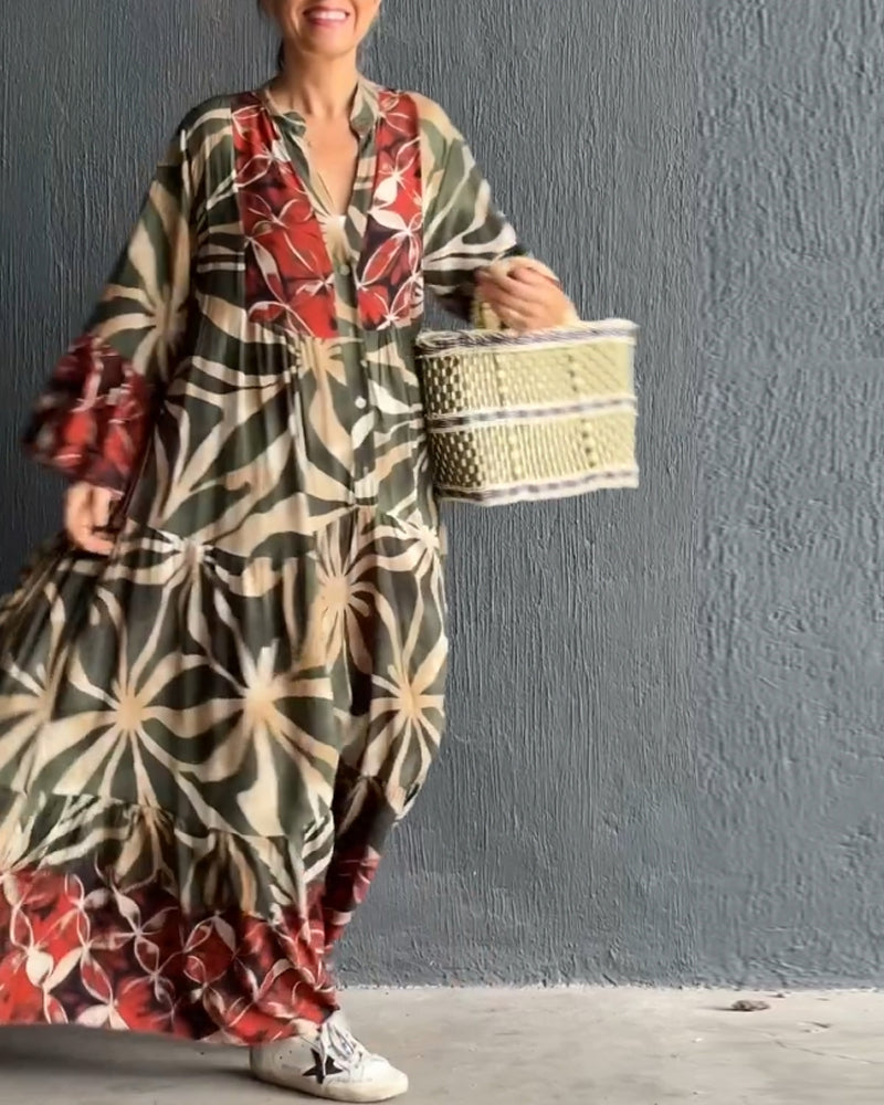 Raquel Timeless Loose Dress with Print Premium Wardrobe Essential