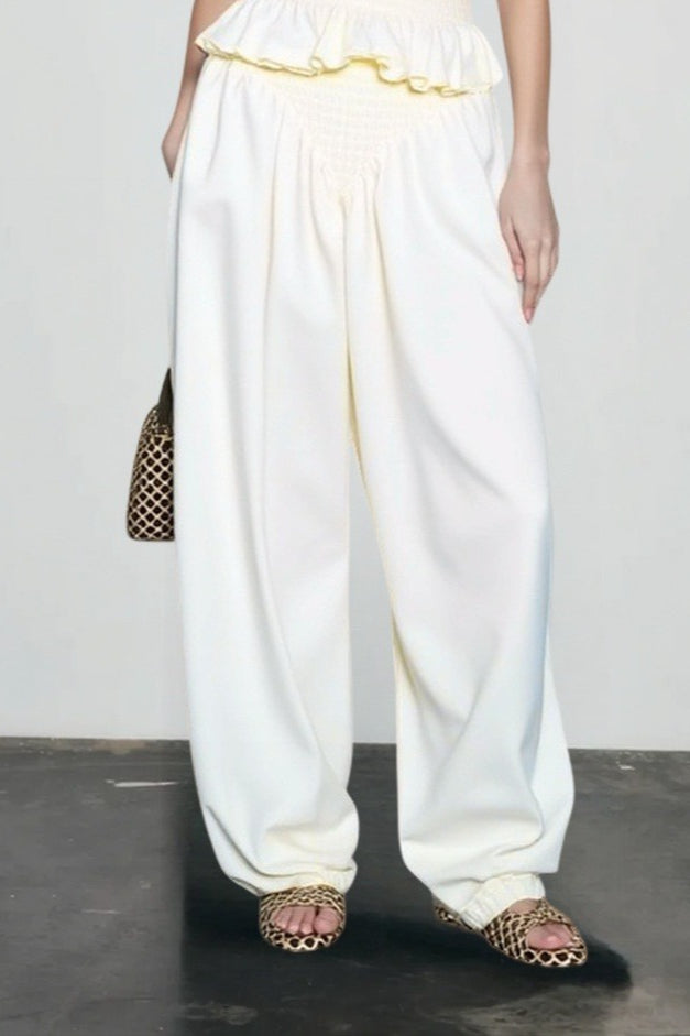 Ruched strapless crop vacation set