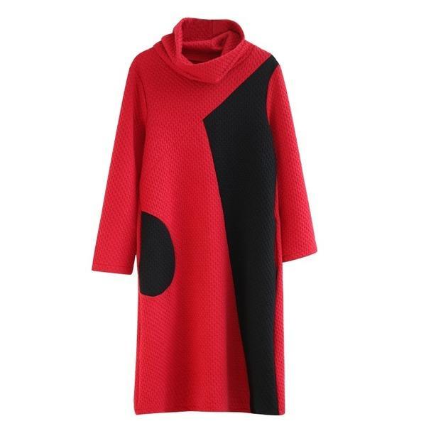 long sleeve plus size cotton vintage women casual loose midi autumn winter elegant party dress clothes
