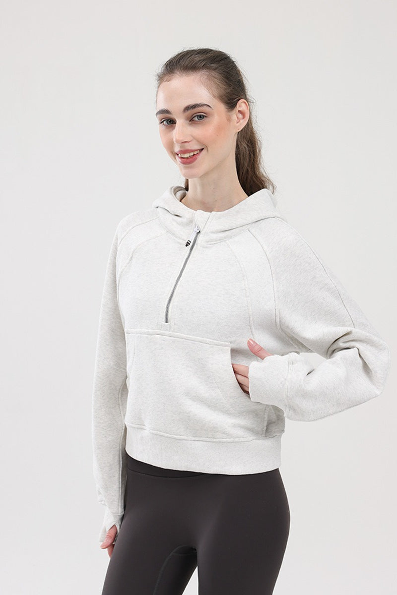 Warm Half-Zip Loose Hoodie