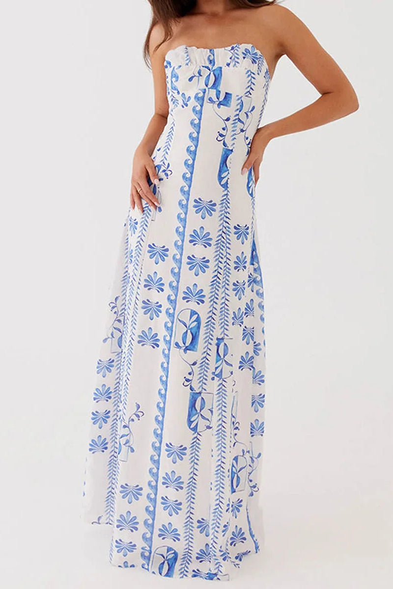 Off Shoulder Aline Maxi Floral Dress