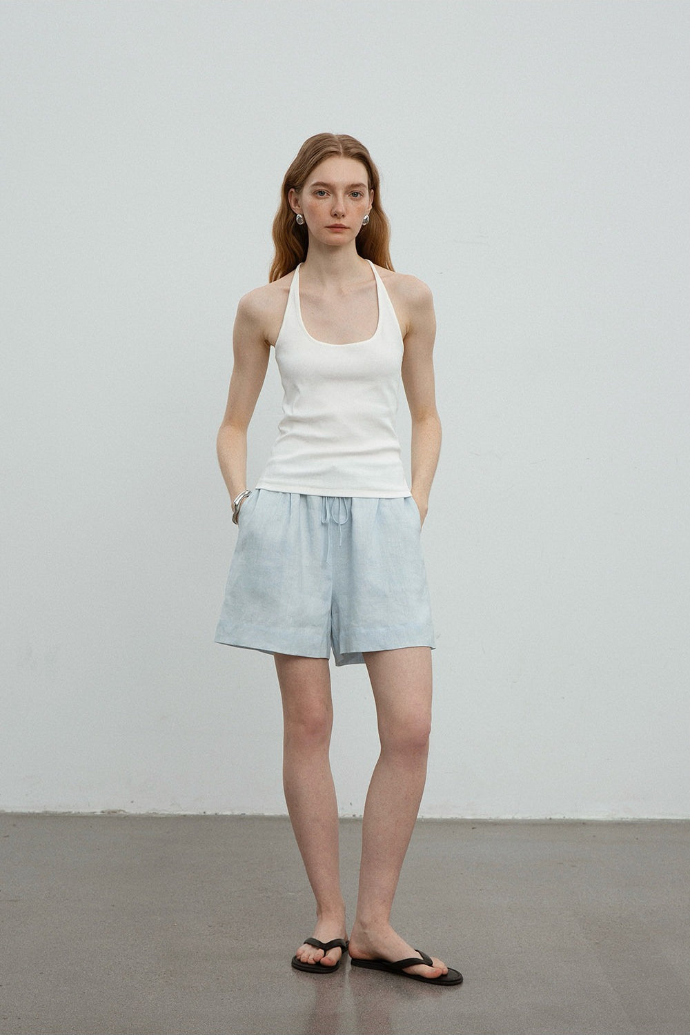 Linen Drawstring Relaxed Shorts Pants