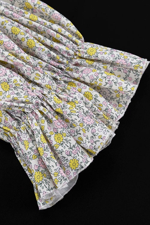 Strapless Off Shoulder Flared Floral Dress