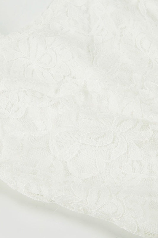 Lace Trim Waist Tie ALine Cami Lace Dress
