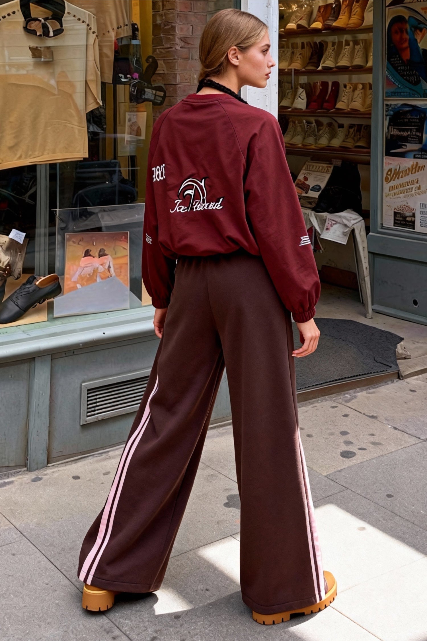 Streetwear Drawstring HighWaist Wide Pants
