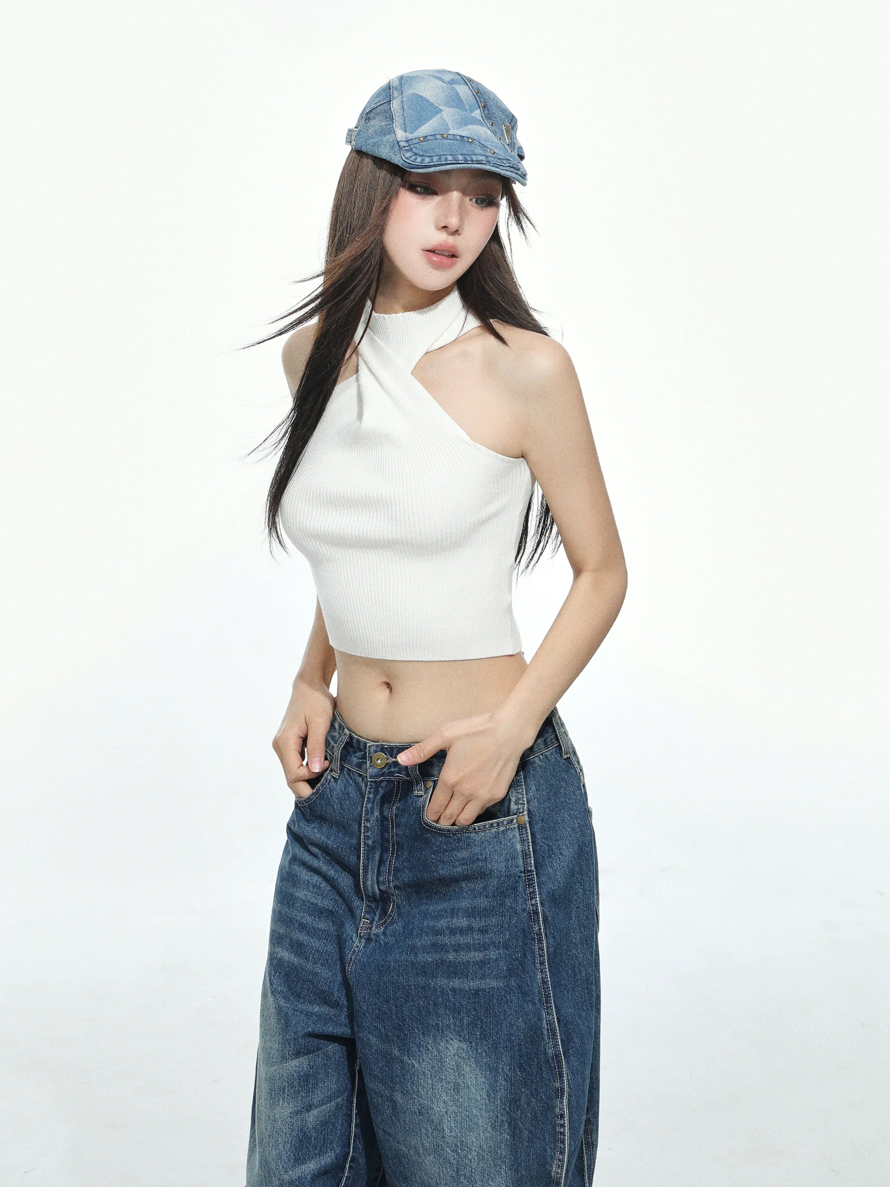Cross Neck Crop Top