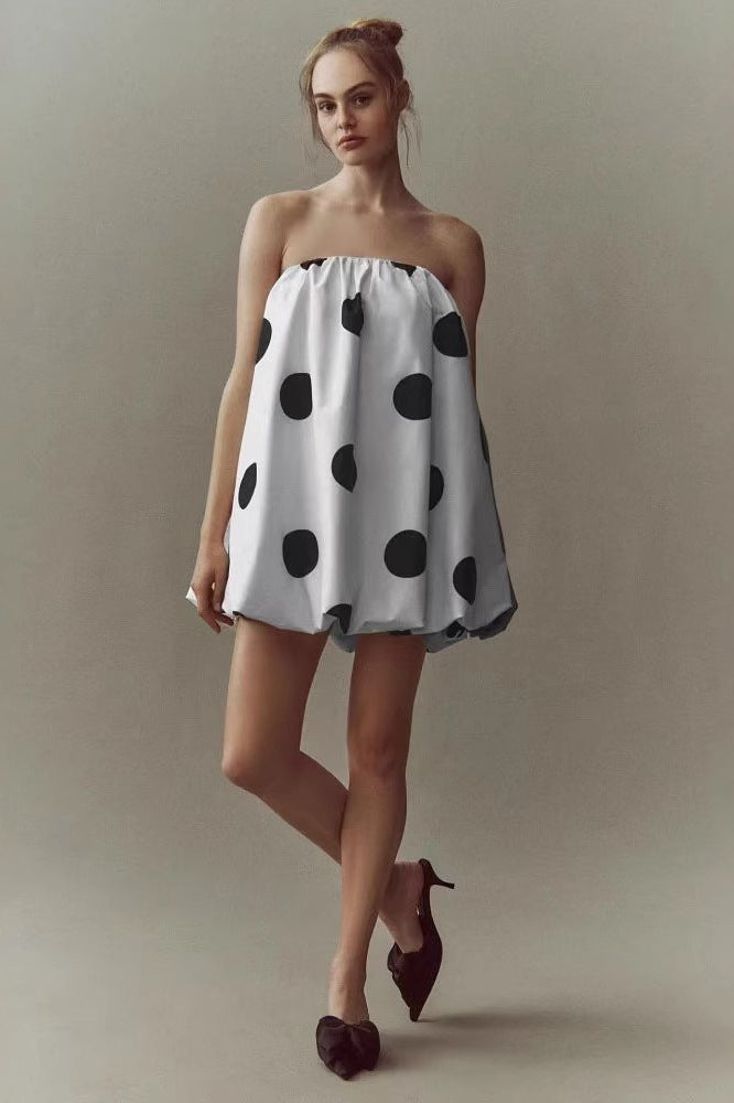 Polka Dot Strapless Bodycon Mini Dress 6
