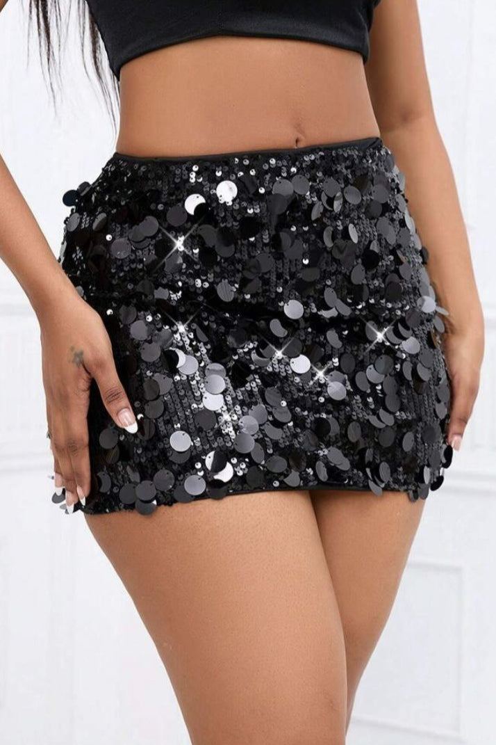 Sexy Sequin Pencil Mini Skirt
