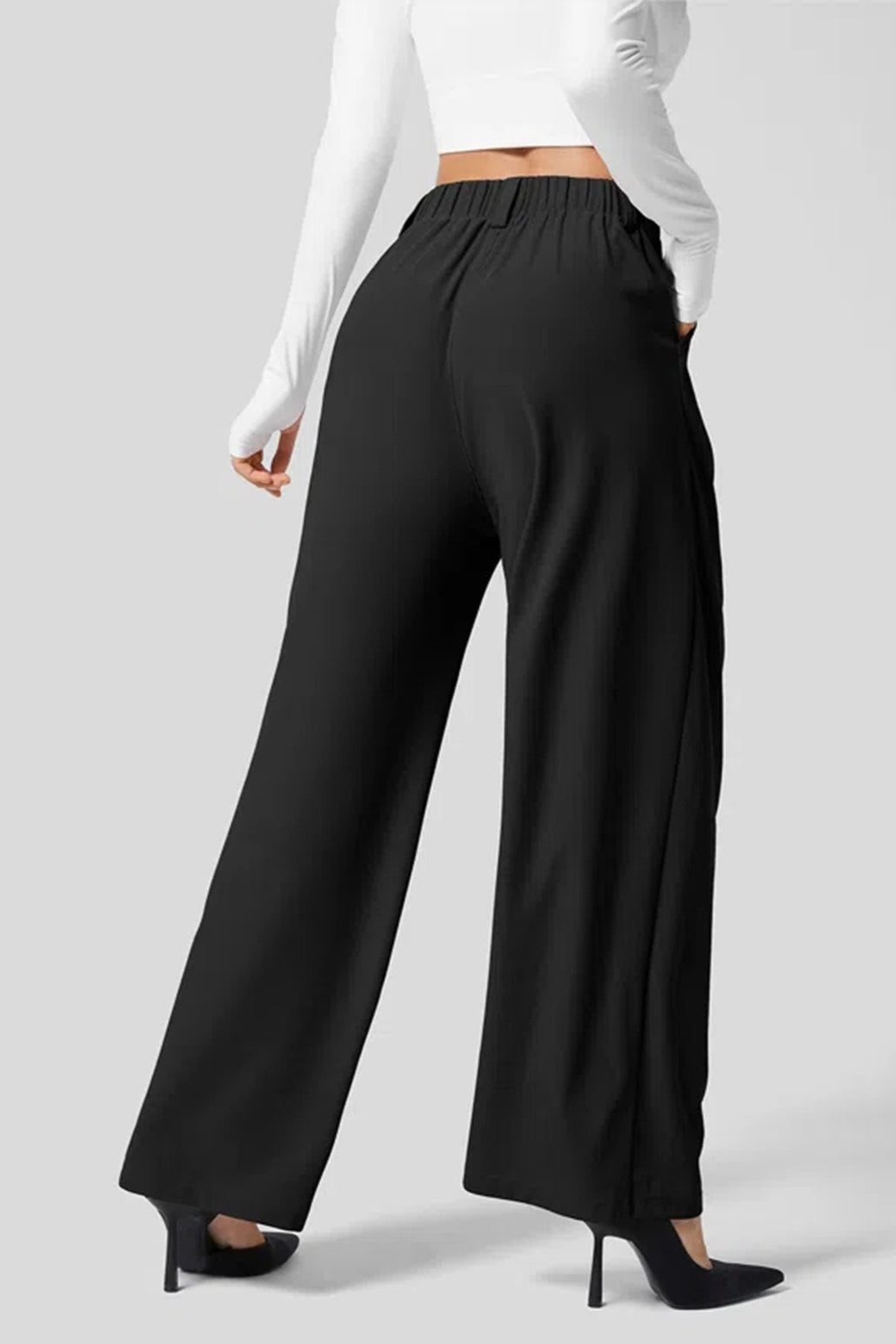 Hip Slimming Wide Leg Relaxed Knit Pants