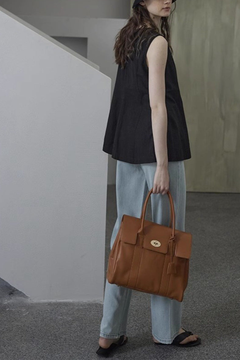French Linen Crew Neck Blouse