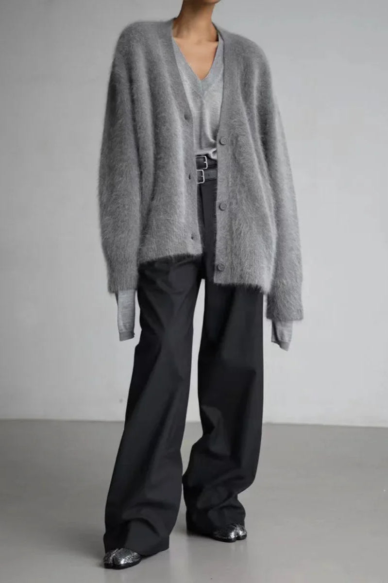 Oversized VNeck Knit Cardigan