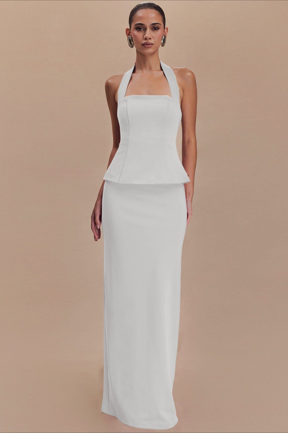 Halter Backless Maxi With Side Slit Dress 5