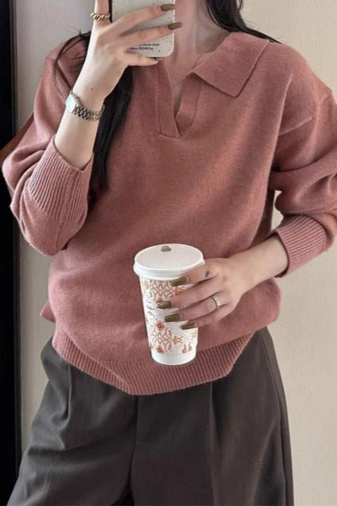 Slouchy Polo Style Sweater