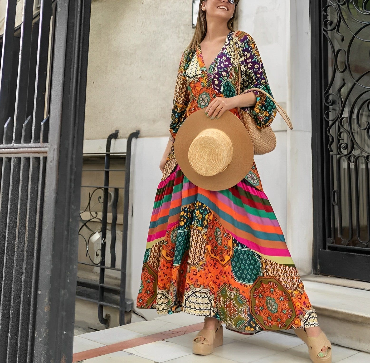 Edith Effortless Bohemian Dress Chic Silhouette Collection