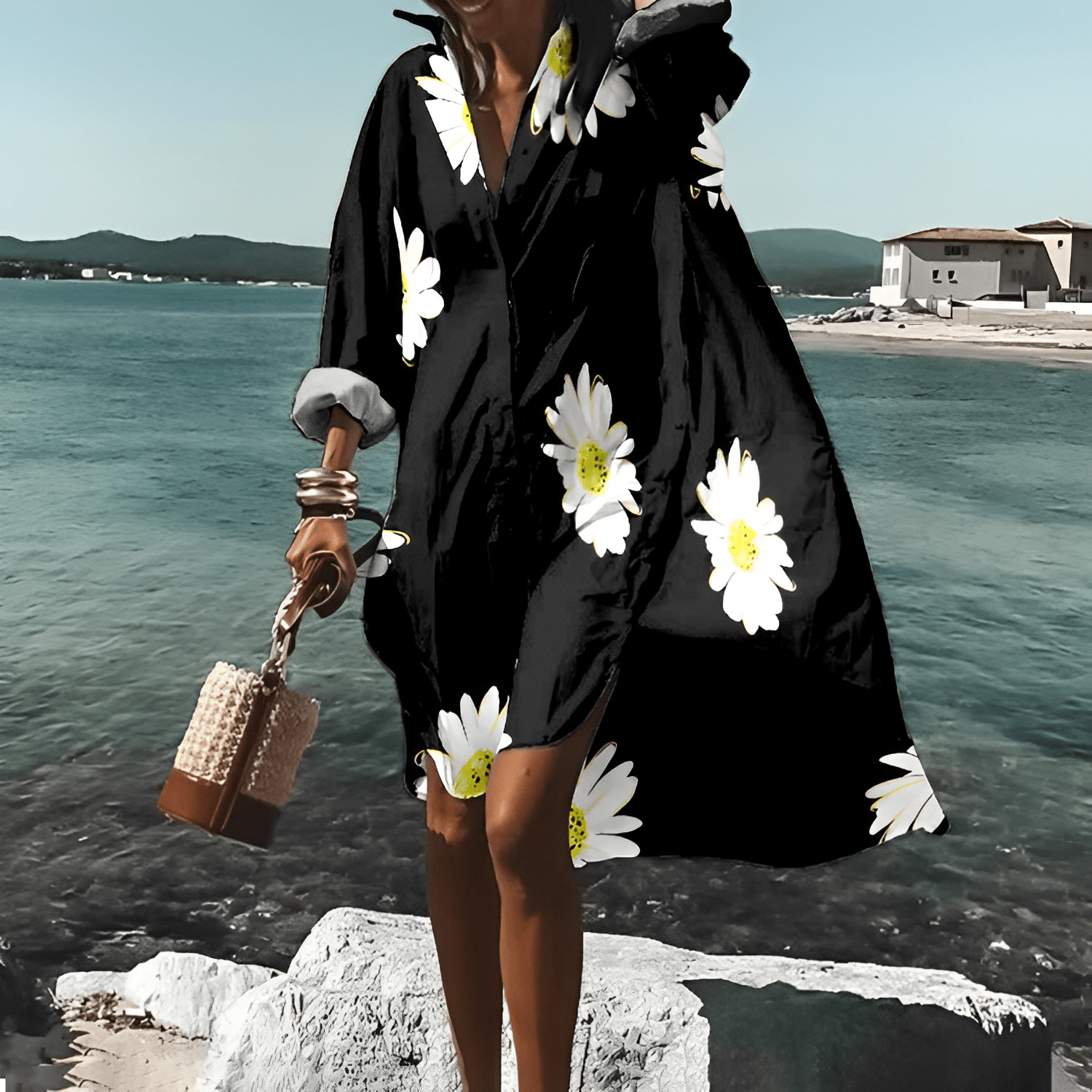 Juana Statement Loose Summer Shirt Dress Boutique Collection