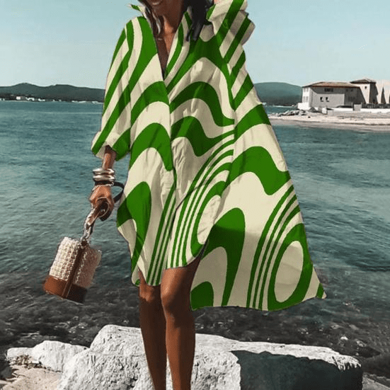 Ioana Stylish Unique Print Knee Length Dress for Women Easy Wear Style