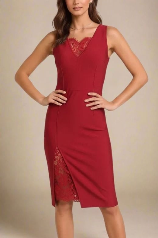 Elsa Bodycon Dress - Red Wine