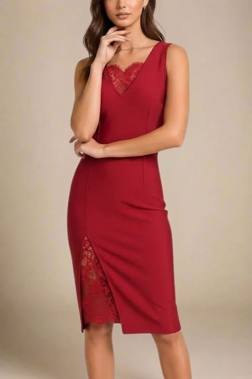 Elsa Bodycon Dress - Red Wine