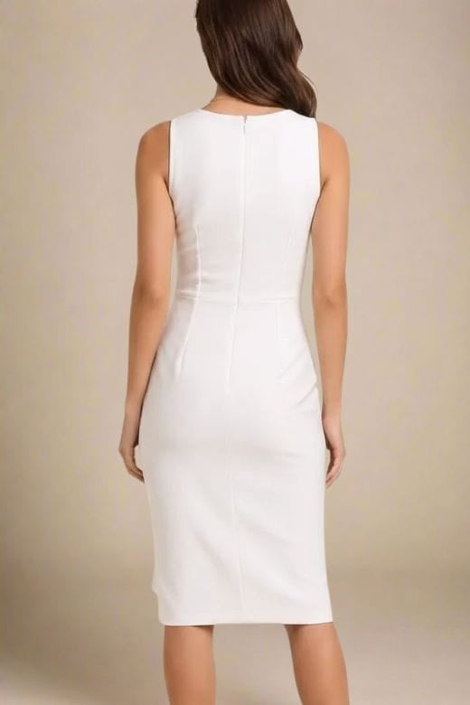 Elsa Bodycon Dress - White Pearl