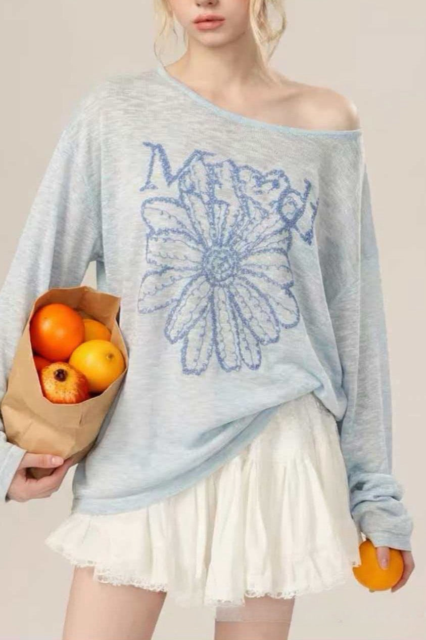 Relaxed Graphic Daisy Cover Up