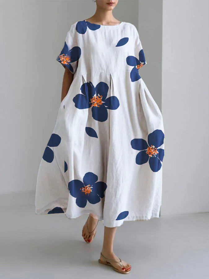 Gustava Minimalist Floral Print Dress Designer Edit