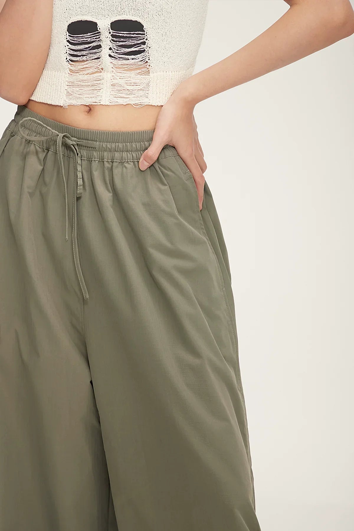 Balloon Drawstring Palazzo Pants