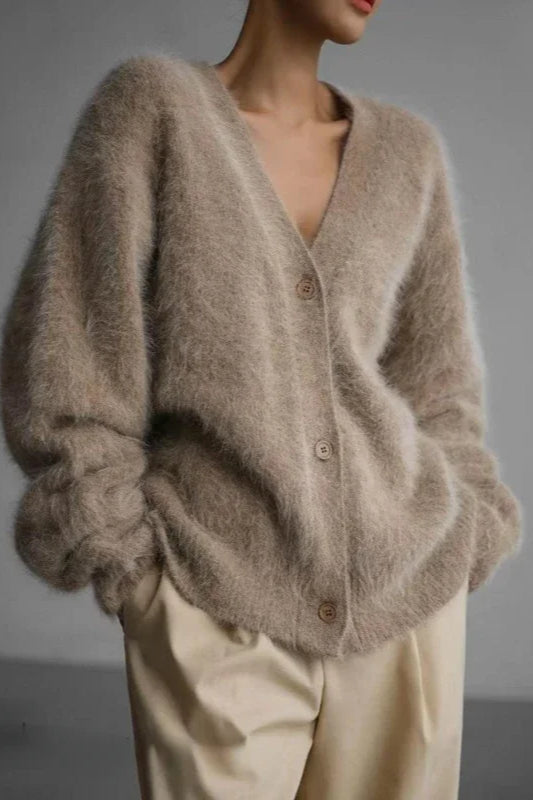 Oversized VNeck Knit Cardigan