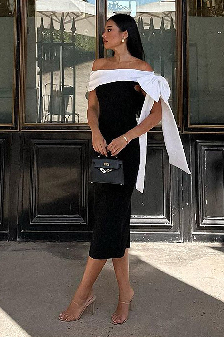 High-End One-Shoulder Slim Bandage Party Dress