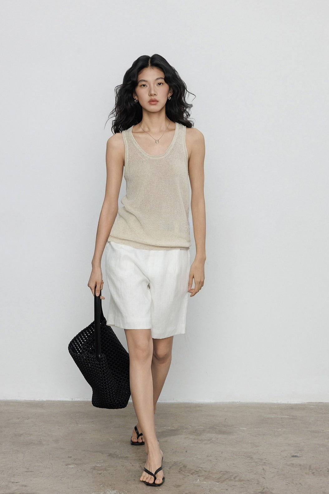 Linen High Waist Casual Shorts Pants