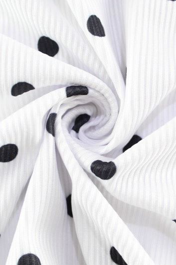 White Polka Dot Round Neck Maxi Dress 5
