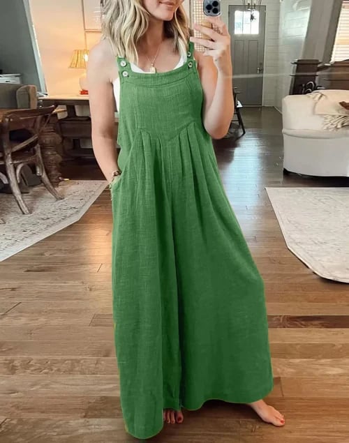 SALE PLUS SIZE WIDE LEG OVERALLS JUMPSUIT