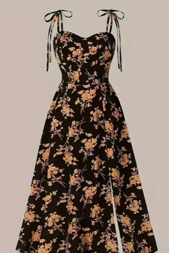Strap Slim Bodycon Floral Dress
