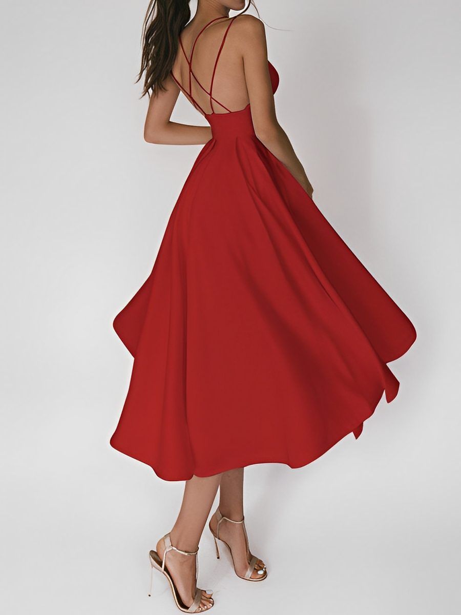 Cleo Chic Sleeveless Strap Dress for Women Silhouette Collection