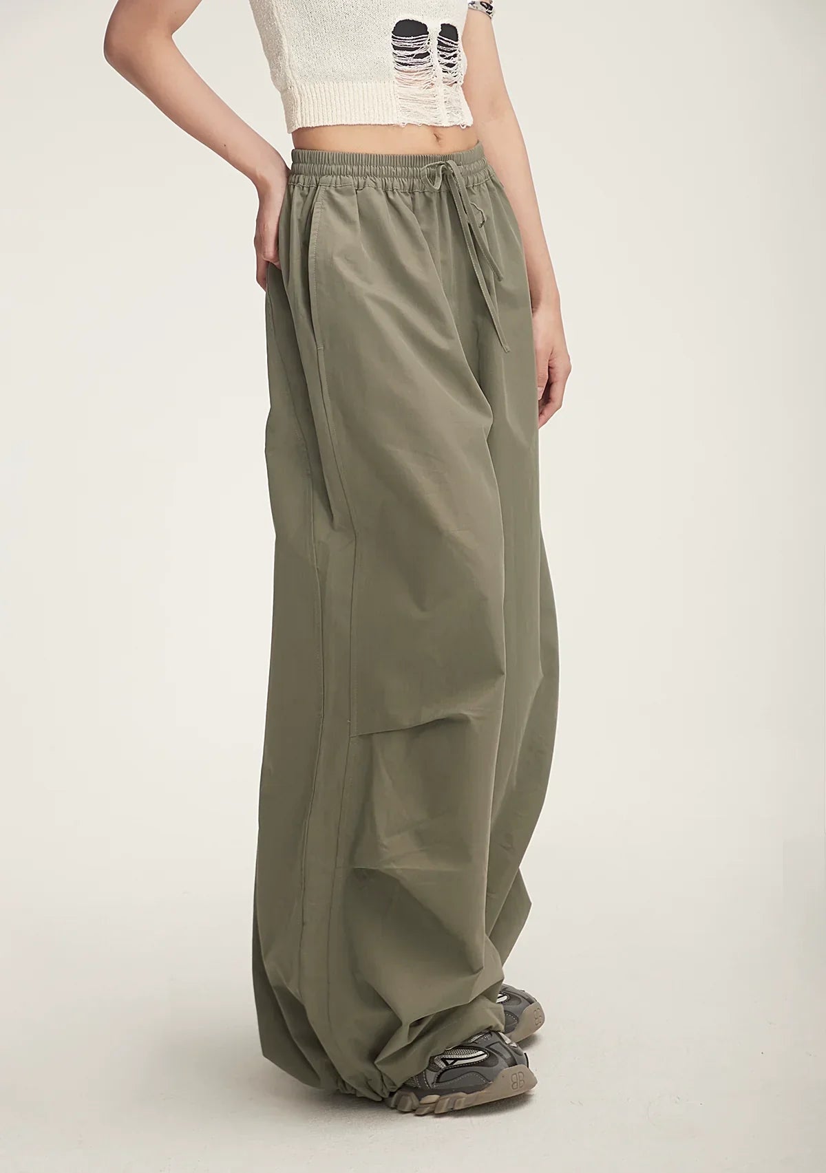 Balloon Drawstring Palazzo Pants