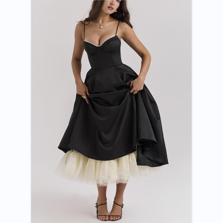 LaceDraped OffShoulder Midi Dress